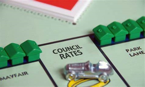 Council Rates square on a Monopoly board.